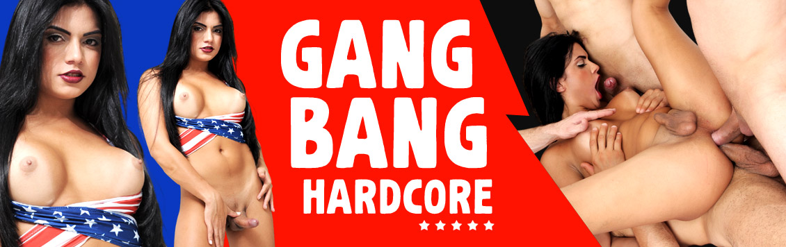 Gang Bang Hardcore com travesti gostosa