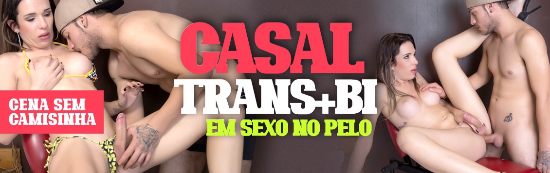 Casal trans+bi em sexo no pelo