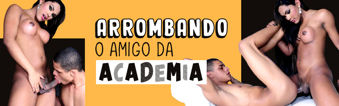 Travesti dotada arrombando seu amigo da academia