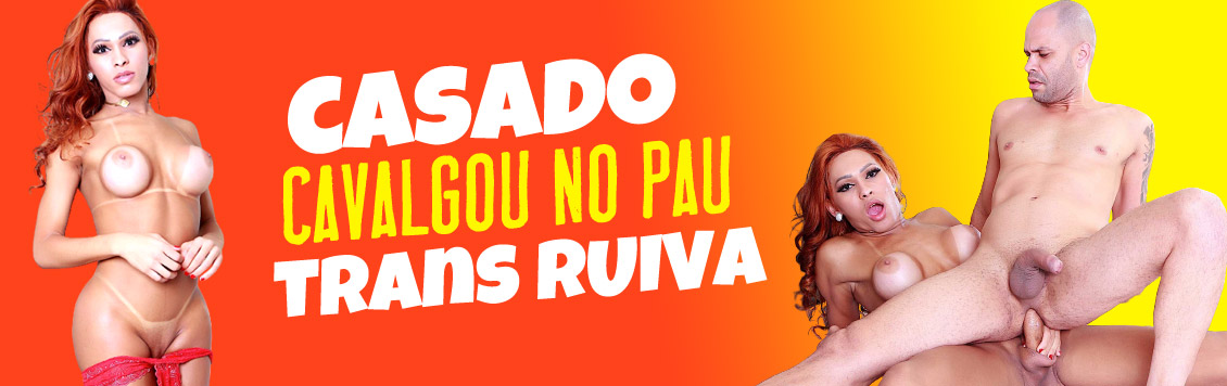 Casado cavalgou no pau da trans ruiva